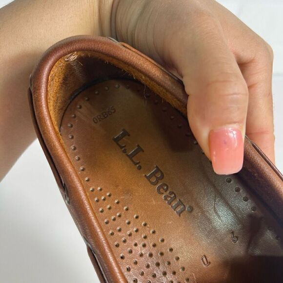 LL Bean Mens Kiltie Loafers Size 9 D Brown Tan Tassle Leather - Picture 5 of 16